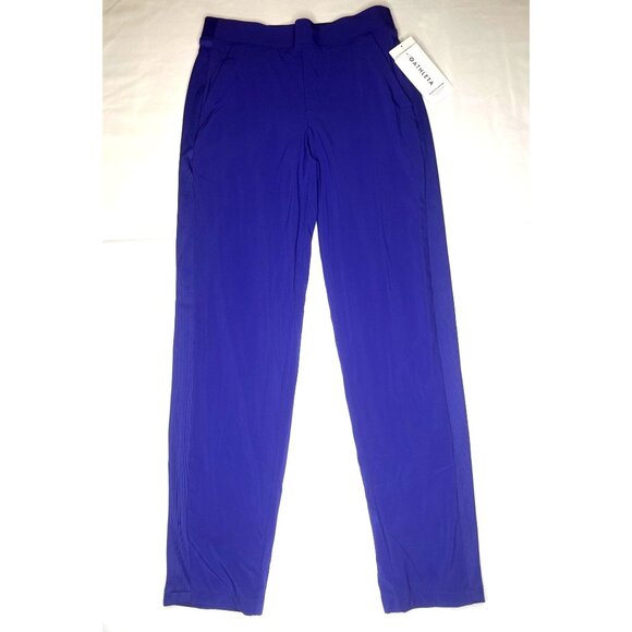 Athleta Womens Brooklyn Lined Pant Purple Ribbed Waist size 4/P - Picture 8 of 16